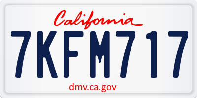 CA license plate 7KFM717