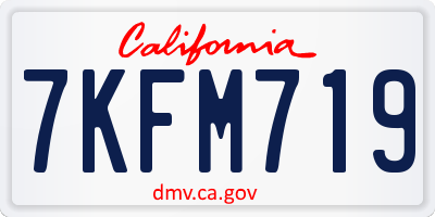 CA license plate 7KFM719