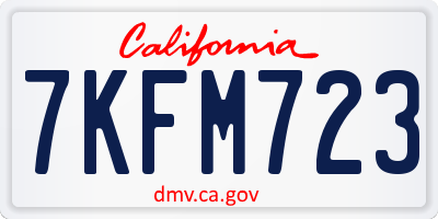 CA license plate 7KFM723