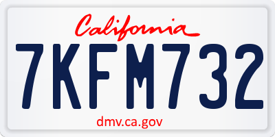 CA license plate 7KFM732
