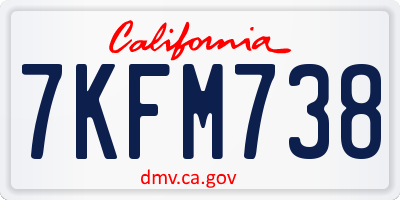 CA license plate 7KFM738