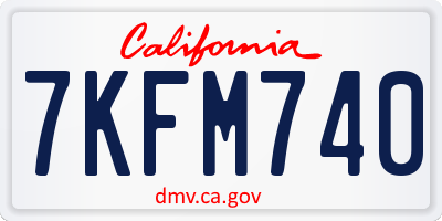 CA license plate 7KFM740