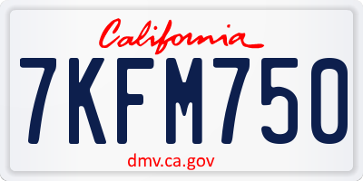 CA license plate 7KFM750