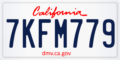 CA license plate 7KFM779