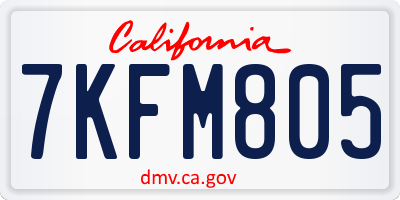 CA license plate 7KFM805