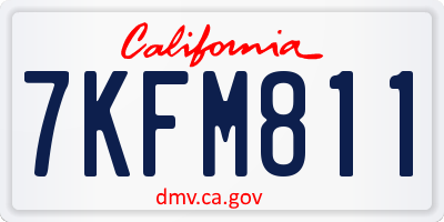 CA license plate 7KFM811