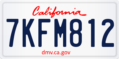 CA license plate 7KFM812