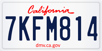CA license plate 7KFM814