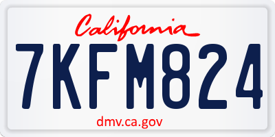 CA license plate 7KFM824