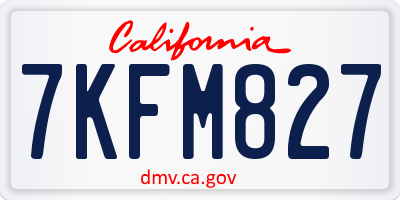 CA license plate 7KFM827