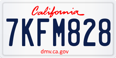 CA license plate 7KFM828