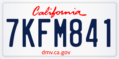 CA license plate 7KFM841