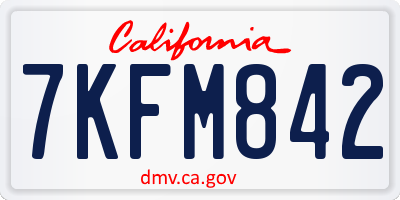 CA license plate 7KFM842