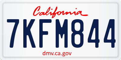 CA license plate 7KFM844