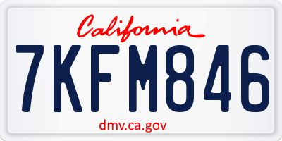 CA license plate 7KFM846