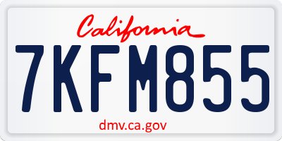 CA license plate 7KFM855