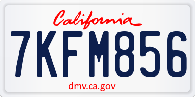 CA license plate 7KFM856
