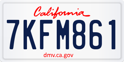 CA license plate 7KFM861