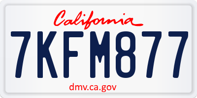 CA license plate 7KFM877