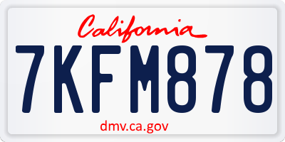 CA license plate 7KFM878