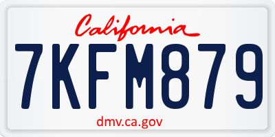 CA license plate 7KFM879