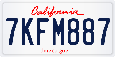 CA license plate 7KFM887