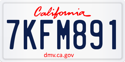 CA license plate 7KFM891