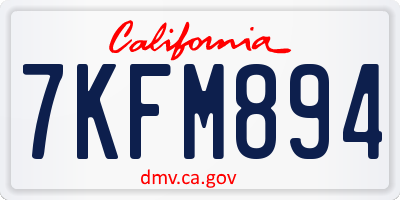 CA license plate 7KFM894