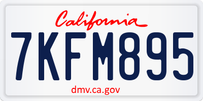CA license plate 7KFM895