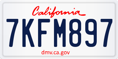 CA license plate 7KFM897