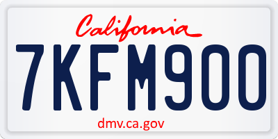 CA license plate 7KFM900