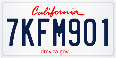CA license plate 7KFM901