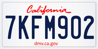 CA license plate 7KFM902