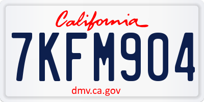 CA license plate 7KFM904