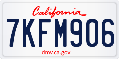 CA license plate 7KFM906