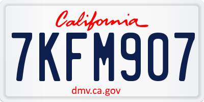 CA license plate 7KFM907