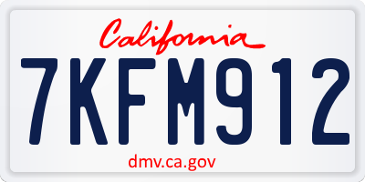 CA license plate 7KFM912