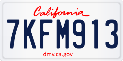 CA license plate 7KFM913