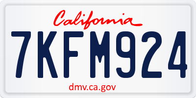 CA license plate 7KFM924