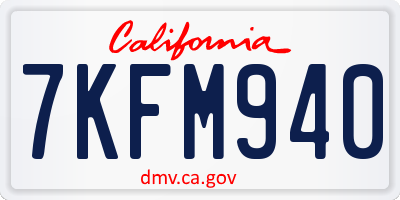 CA license plate 7KFM940