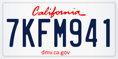 CA license plate 7KFM941