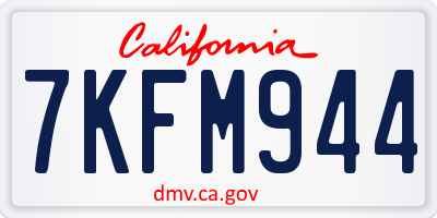 CA license plate 7KFM944