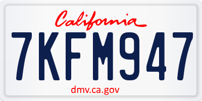 CA license plate 7KFM947