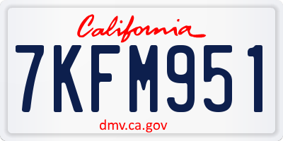 CA license plate 7KFM951