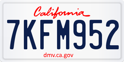 CA license plate 7KFM952