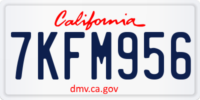 CA license plate 7KFM956