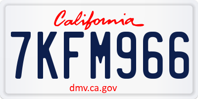 CA license plate 7KFM966