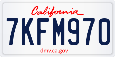 CA license plate 7KFM970