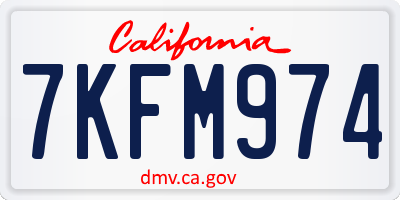 CA license plate 7KFM974