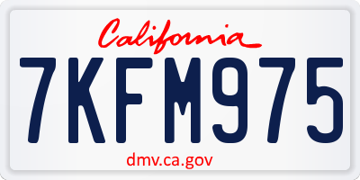CA license plate 7KFM975